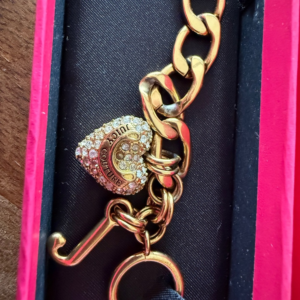 Juicy Couture Gold Heart Charm Bracelet